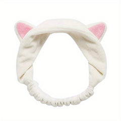 Velvet Cat Ears Headband Spa Makeup Hair Band