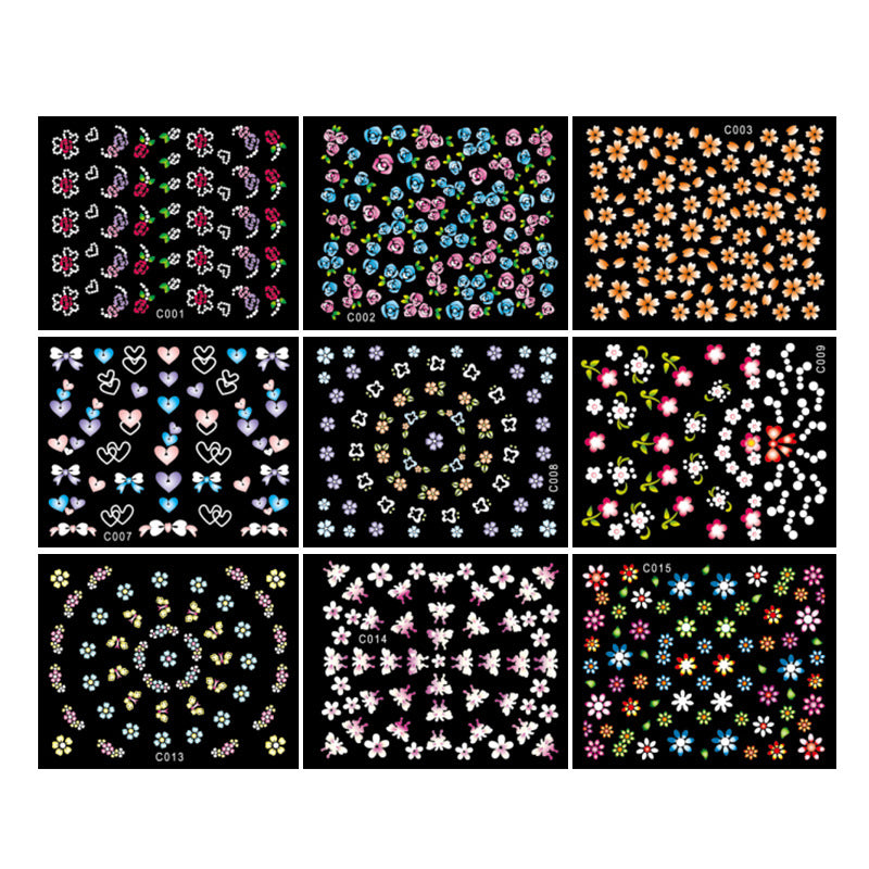 30 Sheets 3D Nail Decals and Lovely Nail Stickers