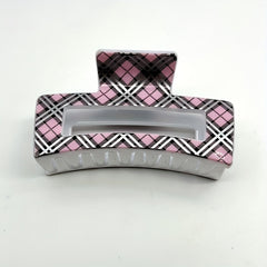 3pcs Plaid Hair Claw Ponytail Holder Hair Claw Clip