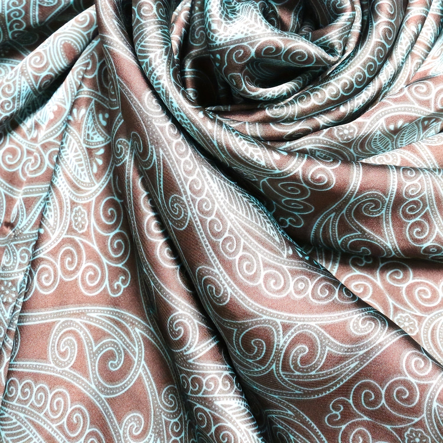 Vintage Paisley Satin Scarf Classic Print Shawl Casual Windproof Head Wrap