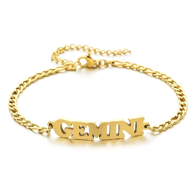 Stainless Steel Zodiac Letter Bracelet Gift