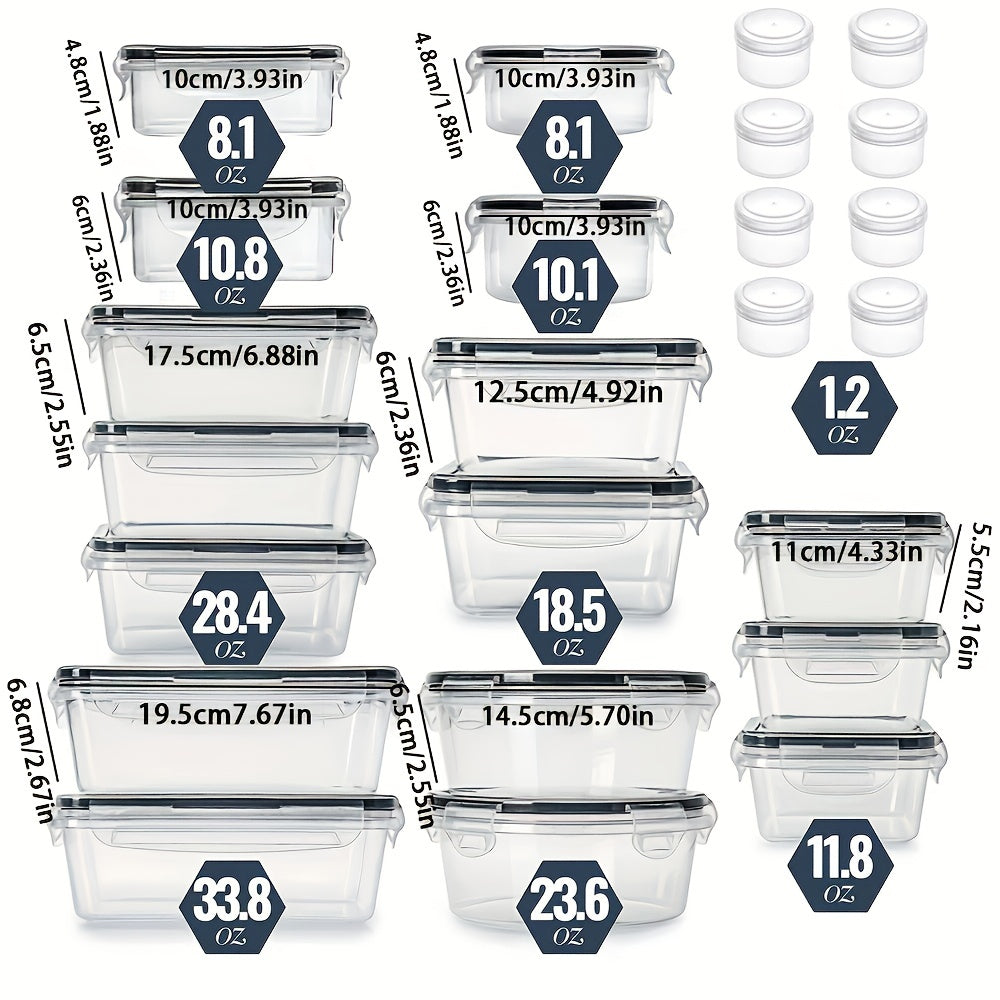 24pcs Refrigerator Storage Plastic Box Lunch Bento Box BPA Food Pantry Organizer