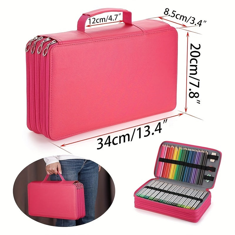 PU Pencil Case Large Capacity Pen Holder Office Storage Bag No Pencil