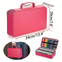 PU Pencil Case Large Capacity Pen Holder Office Storage Bag No Pencil