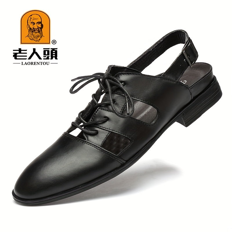 Men's Breathable Leather Sandals for Outdoor Beach