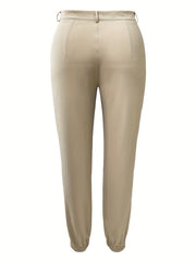 Solid High Rise Joggers With Pockets