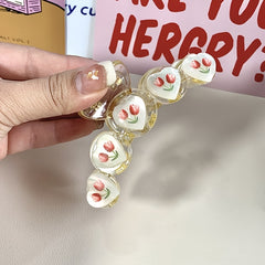 Tulip Flower Hair Claw Clip Non Slip Strong Hold Grip Hair Jaw Clip