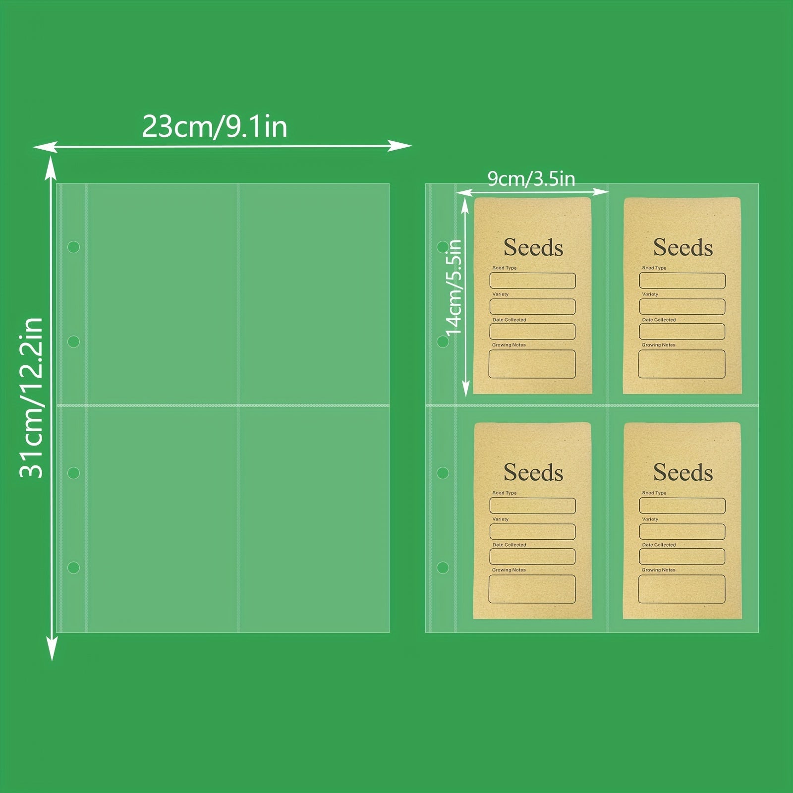 Seed Packet Organizer Garden Seed Storage Protector Clear Pocket