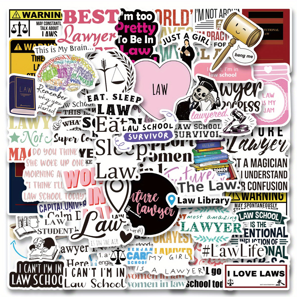 100pcs Law School Stickers Lawyer Stickers Law School Student