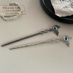 Evil Eye Hair Pin Retro Hair Stick Metal Hair Bun Maker Non Slip Hair Decoration