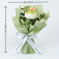 Crochet Wool Eternal Flower Rose Bouquet Handicrafts for Girlfriend