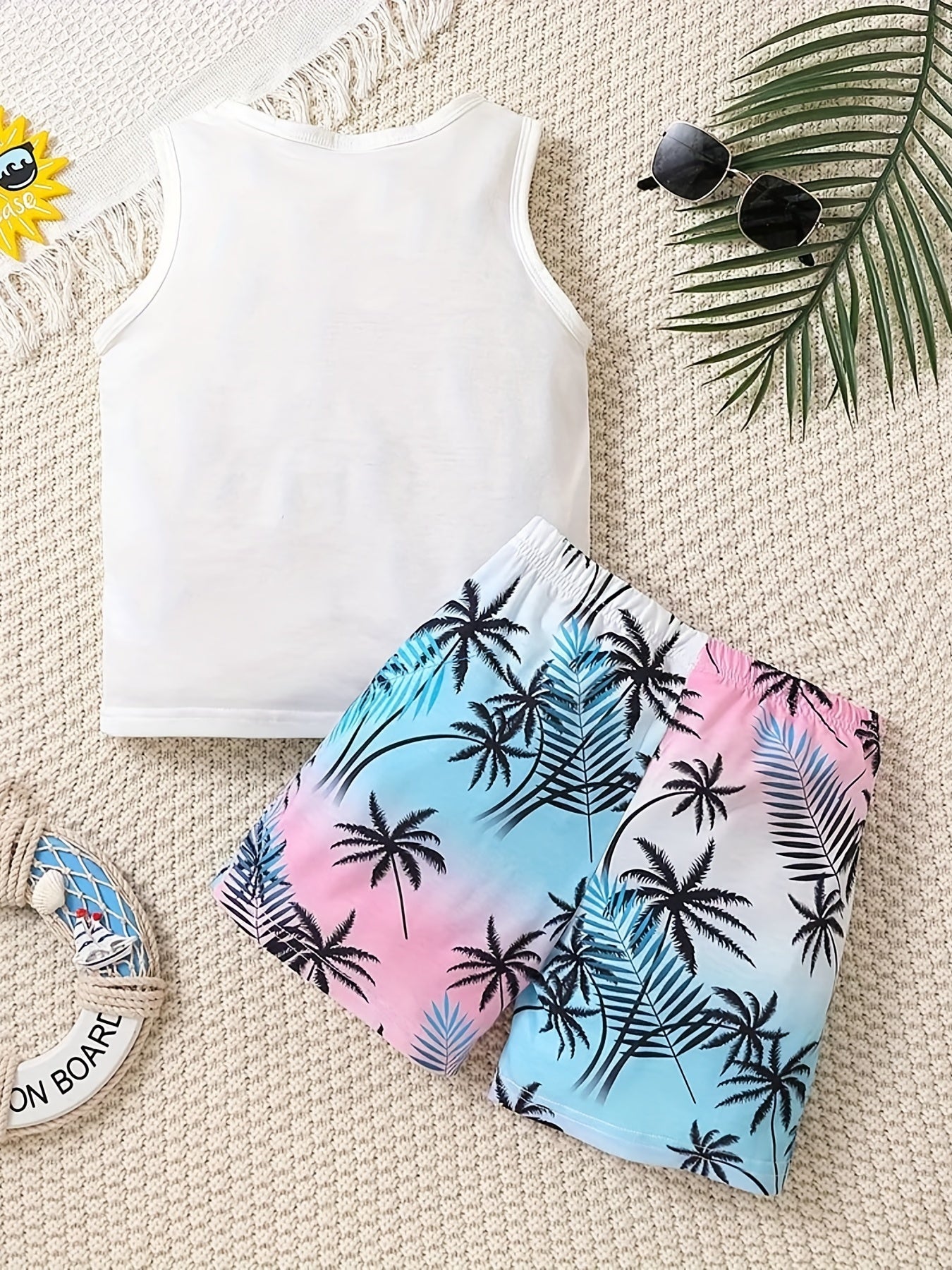 Boys Coconut Trees Tank Top & Shorts Set