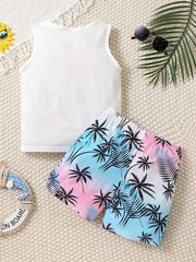 Boys Coconut Trees Tank Top & Shorts Set