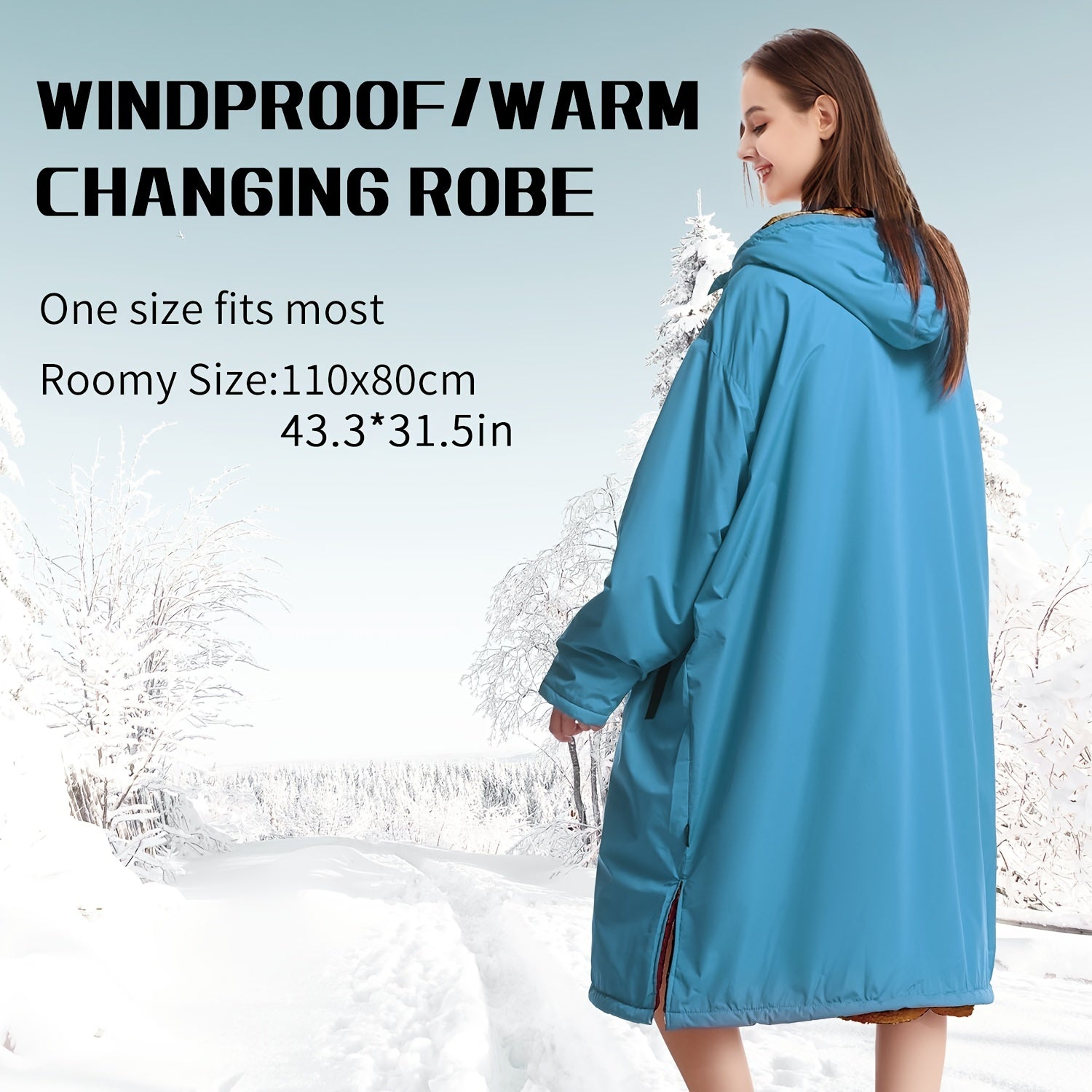 Mutao Waterproof Changing Robe with Fleece Lining and Hood
