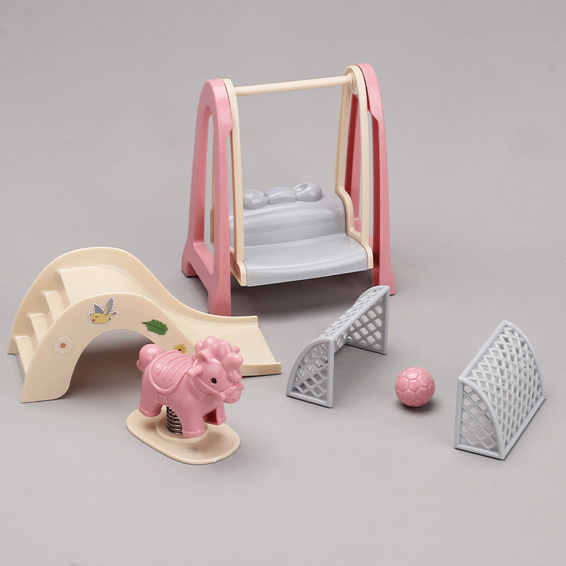 Wooden Horse Swing Doll House Accessory Set