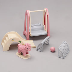 Wooden Horse Swing Doll House Accessory Set