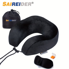 Memory Foam Travel Neck Pillow with Adjustable Support