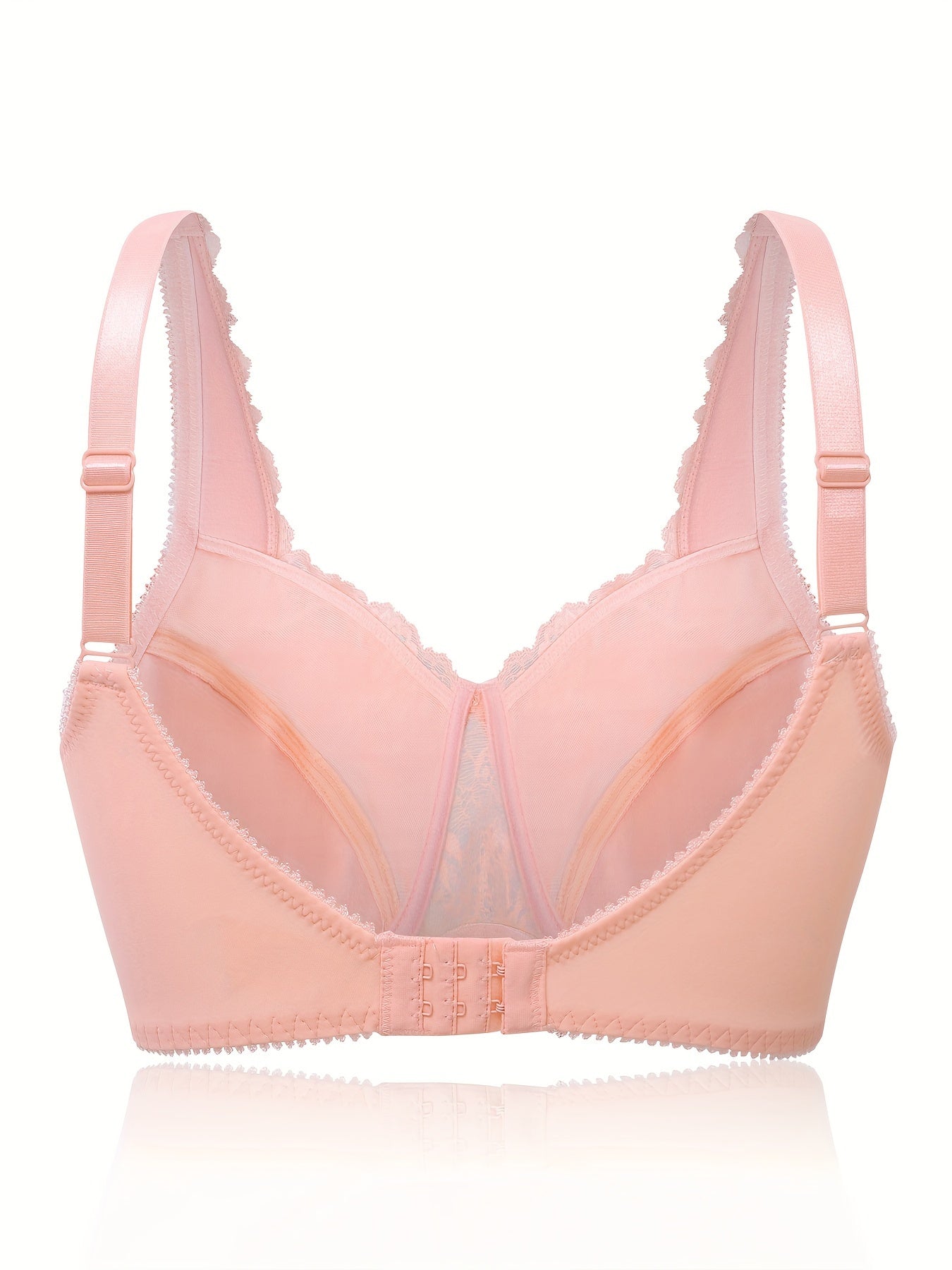 3 Pack Plus Size Lace Full Cover Bras Set Underwire Wide Straps 3pcs