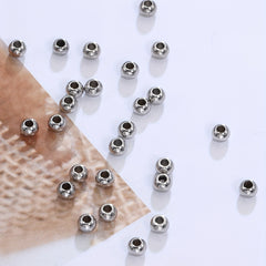 100pcs Stainless Steel Beads Big Hole Spacer Beads For Jewelry Making
