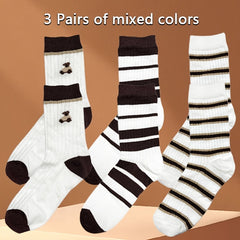 Striped Crew Socks Breathable & Comfy All match Women's Stockings
