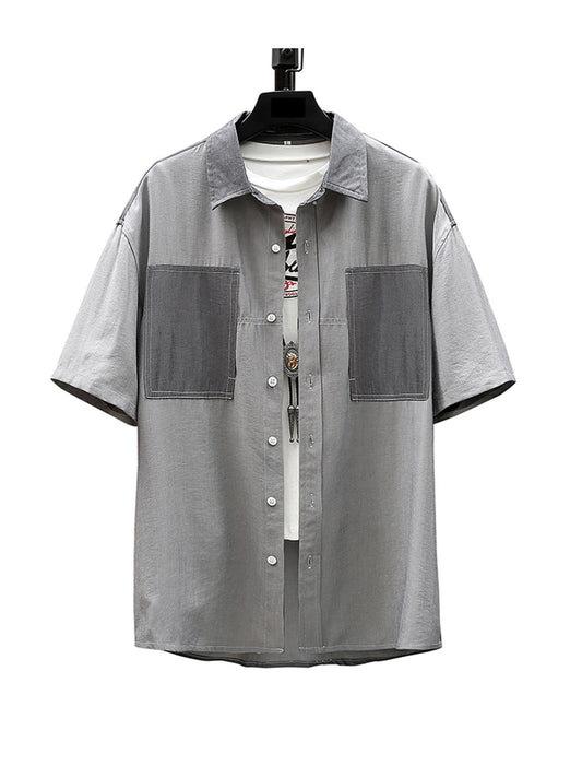 Vintage Colorblock Short Sleeve Shirt, Two Sizes Too Small