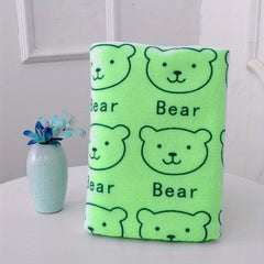 Bear Pattern Beach Towel Ultra Soft Fade Resistant Absorbent Polyester Towel