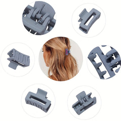 6PCS Frosted Small Square Hair Claw for Girls and Women