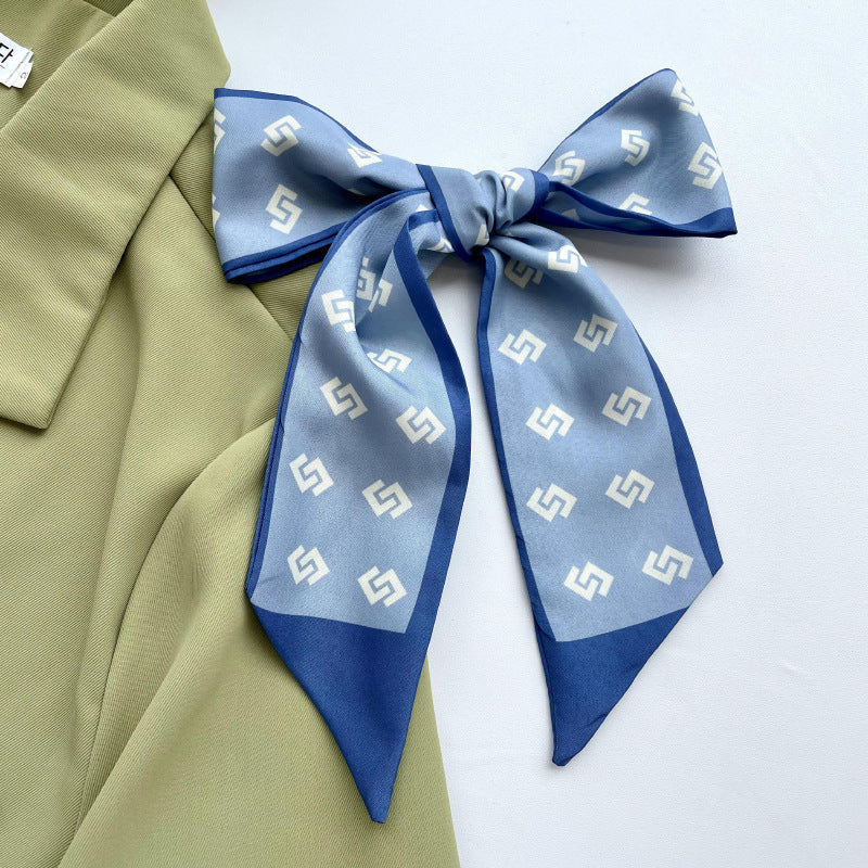 Printed Long Strip Thin Scarf Hair Tie Neck Scarves