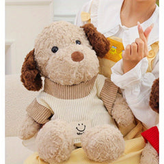 Stray Dog Plush Toy Brown & Beige Outfit Red Bow Tie