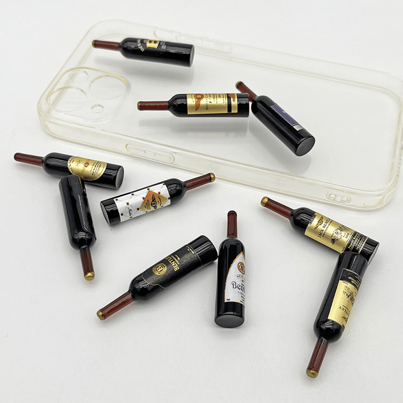 10pcs Realistic Wine Bottles for Dollhouse Diorama Decor Model Train Sets