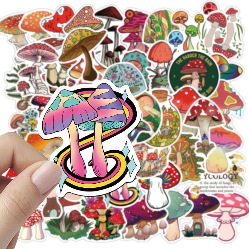 50pcs Mushroom Series Graffiti Sticker Waterproof for Laptop Cup Motorcycle