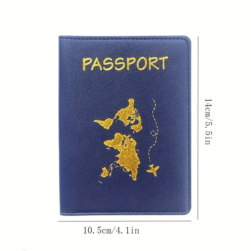 Map Pattern Passport Cover Holder Travel Case Unisex