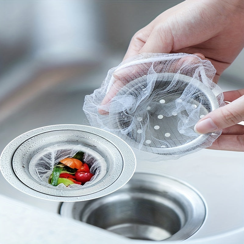 50pcs Disposable Sink Strainer Mesh Bag Filter Kit