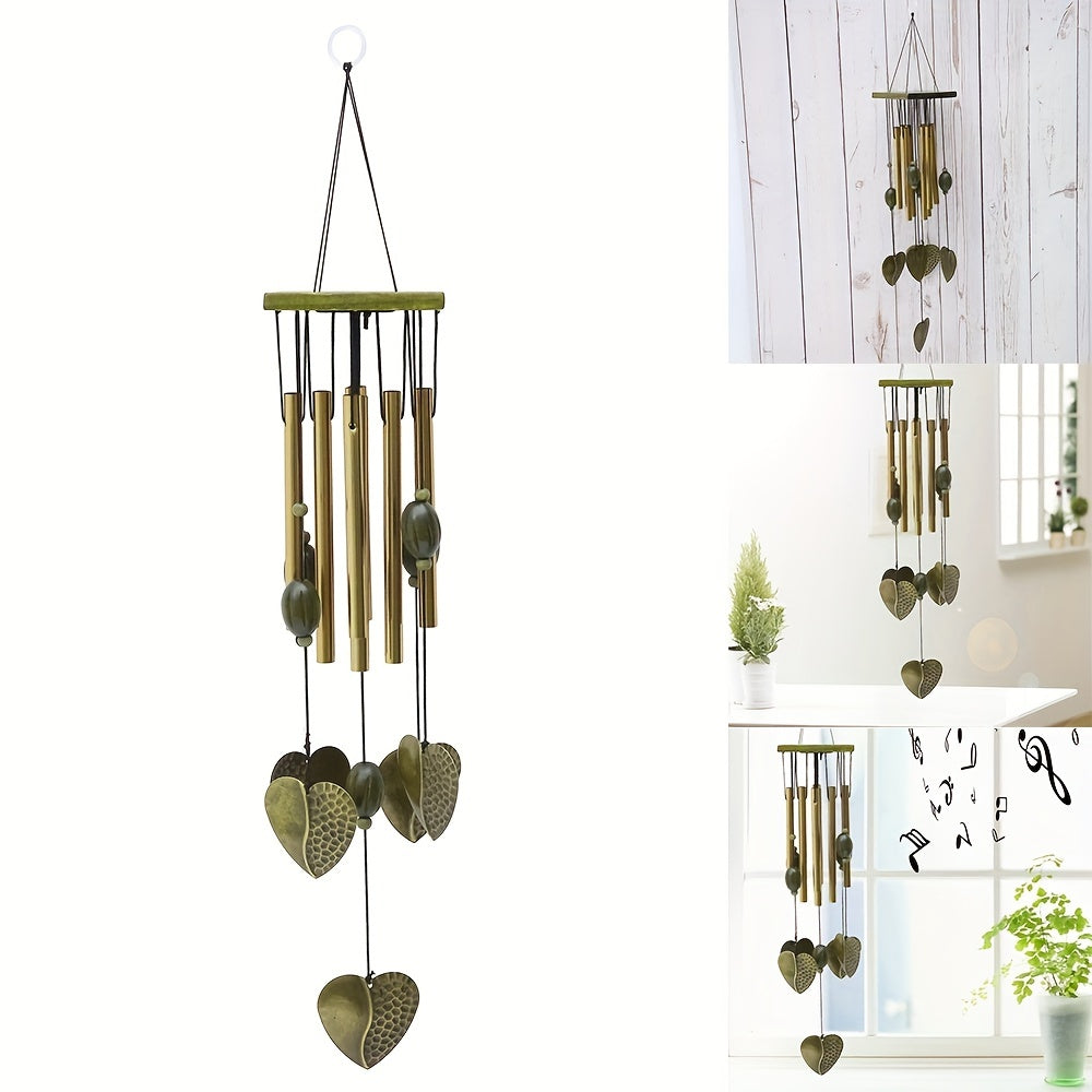 Outdoor Wooden Wind Chimes with 8 Metal Hollow Tuned Tubes
