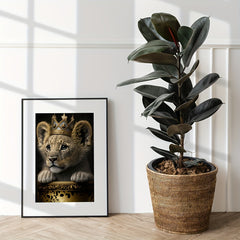 Baby Lion with Crown Wall Stickers Self-adhesive Waterproof Home Decor