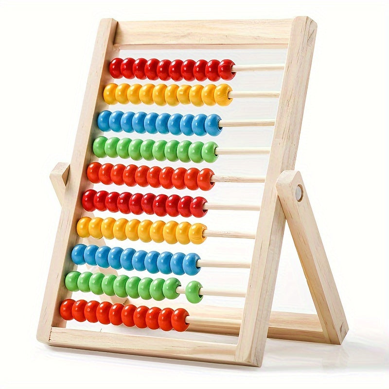 Colorful Math Learning Abacus Educational Counting Toy 10 Row Wooden Bead