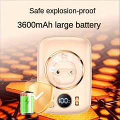 3600mAh Portable Mini Heater with Dazzling Light & USB Charging