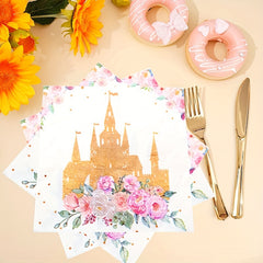 Princess Birthday Party Pink Dinnerware 17 Plates And Luncheon Napkins