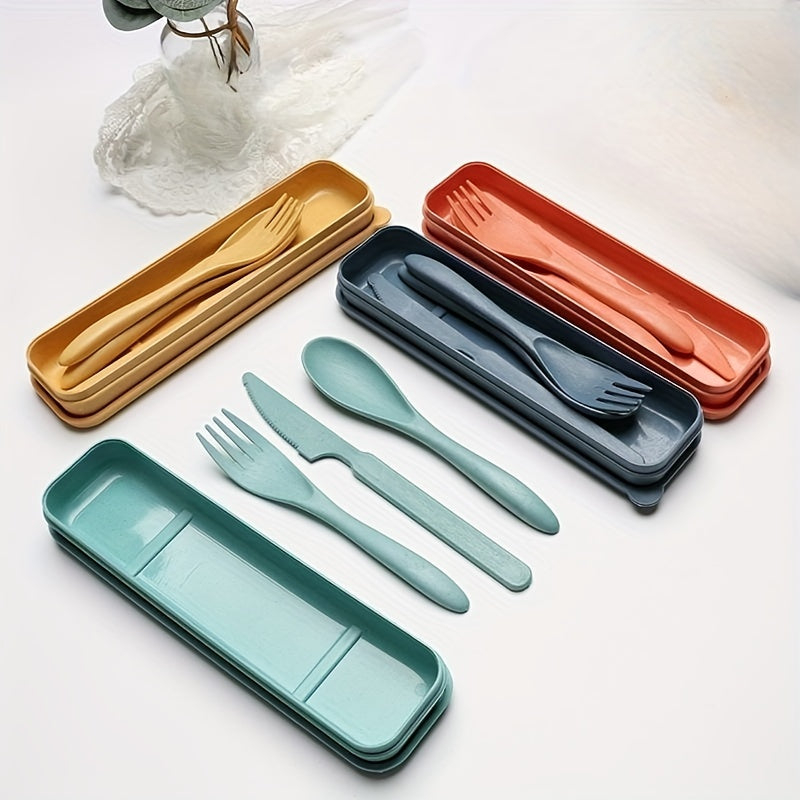 3pcs Cutlery Set Fork And Spoon Set Outdoor Tableware Portable for Camping