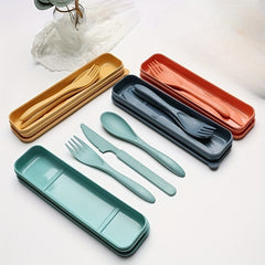 3pcs Cutlery Set Fork And Spoon Set Outdoor Tableware Portable for Camping
