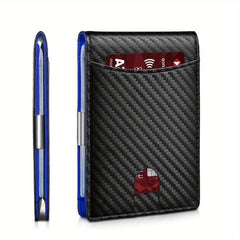 RFID Men's Carbon Fiber Wallet Anti Theft Shielding