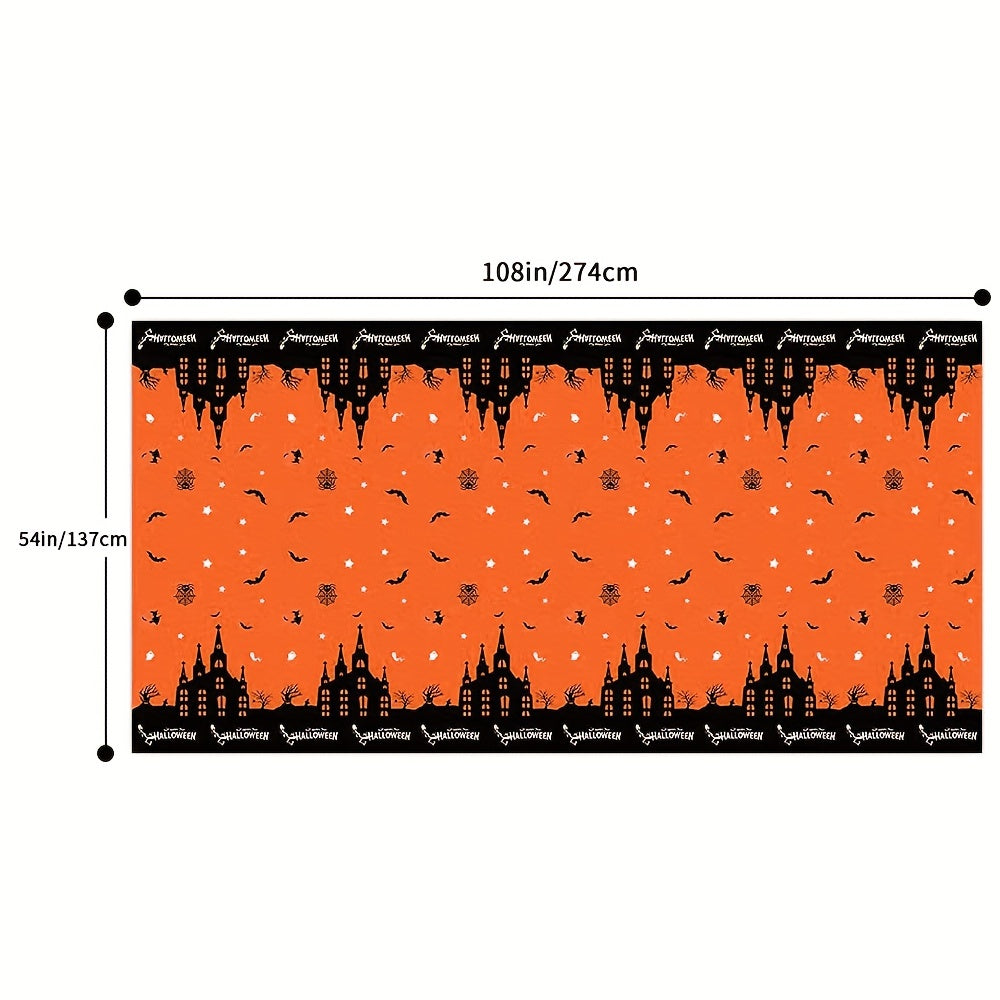 2pcs Halloween Tablecloth 137 X 274 Disposable Plastic Tablecloths