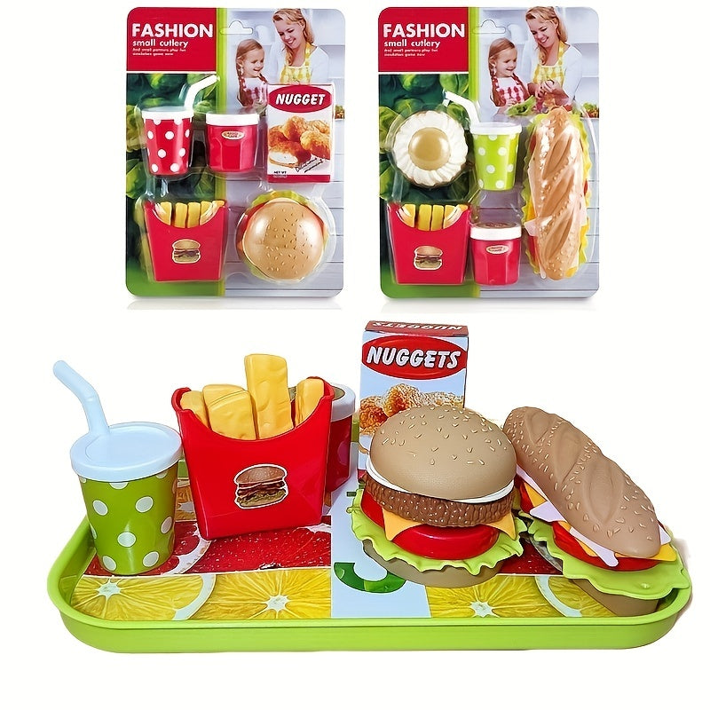 Kids Play House Toys Hamburger Fries Kitchen Set Food Toys