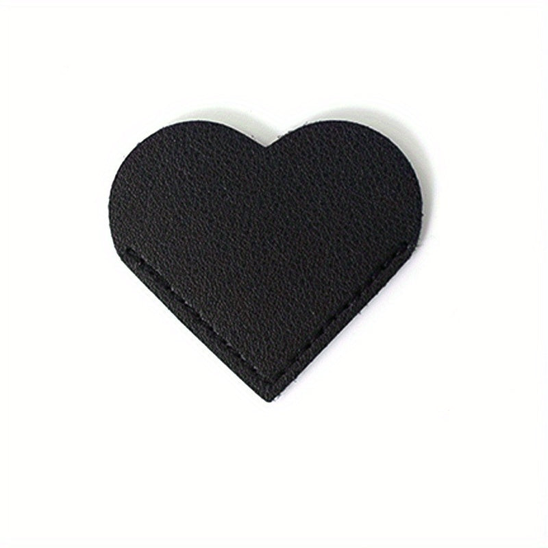 1pc 5pcs Red Orange Pink Portable Leather Heart Bookmark Protective Case