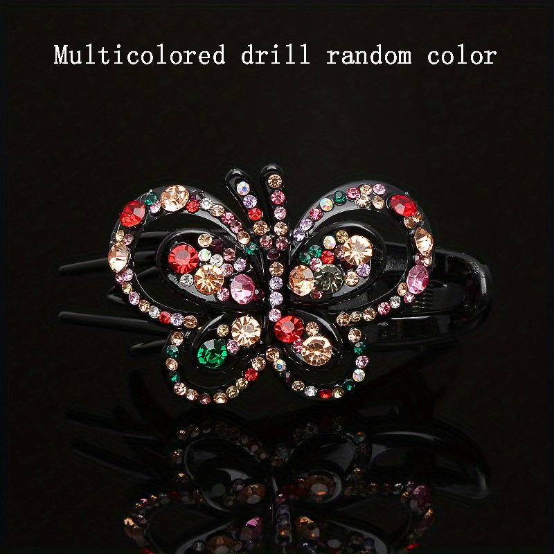 Colorful Hollow Butterfly Hair Clip Rhinestone Hairpin Headwear