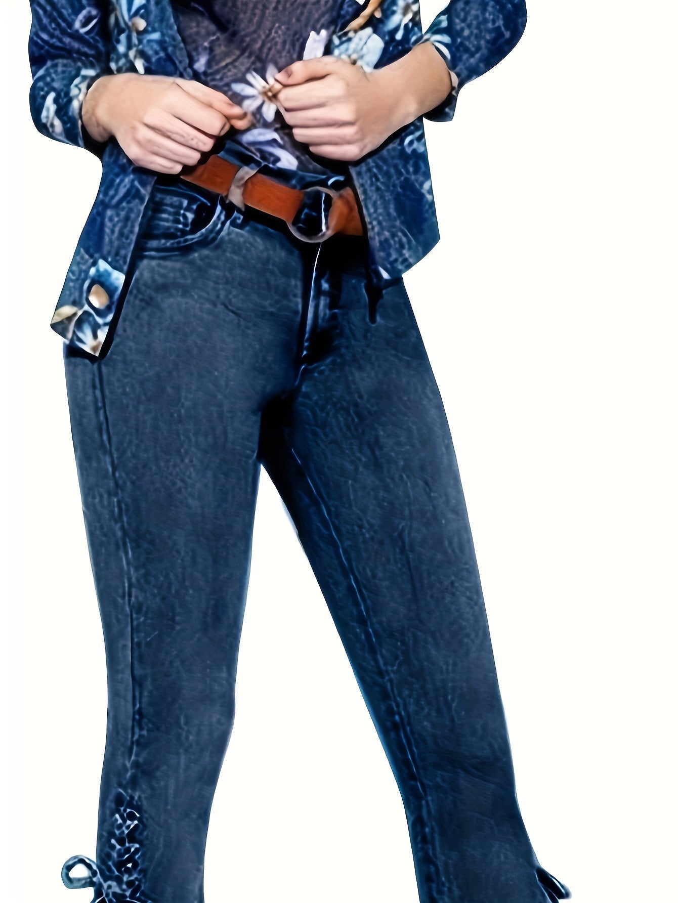  High Rise Lace Up Flared Leg Jeans