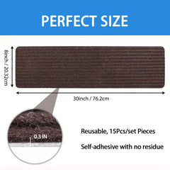 Non Slip Brown Stair Treads 20 X 76 Step Carpet For Staircase