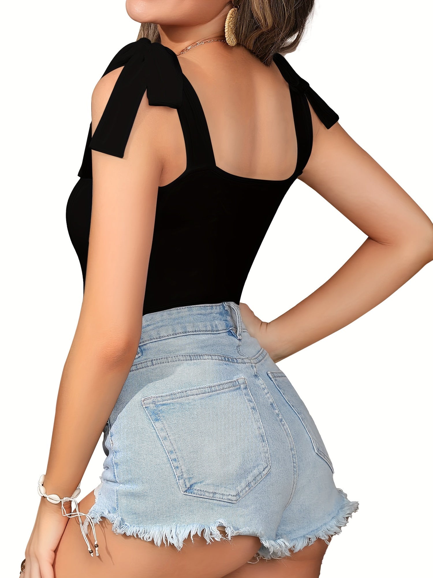 Lace Up Shaping Bodysuit Tummy Control Slimming Sleeveless Body Shaper