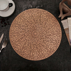 Golden Eye Of Heaven Pattern Placemats - Set of 6 - Round Hollow Design