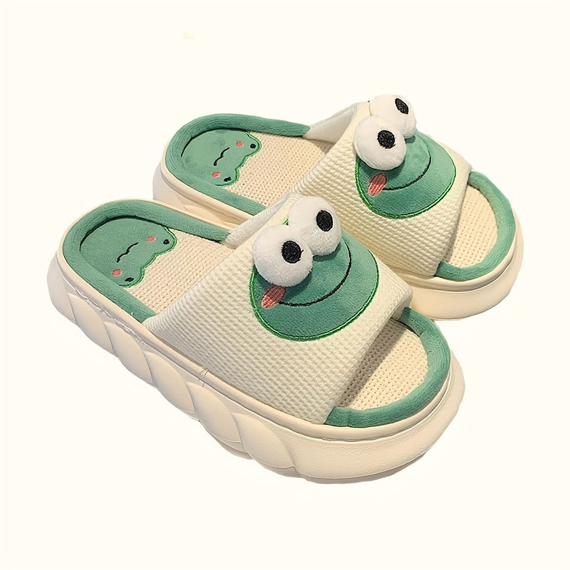 Men's Anti-Skid Frog Slides Open Back Slippers Elevator Shoes